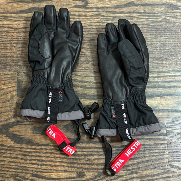 Hestra Gauntlet CZone Junior Ski Gloves Black Graphite Size 5 8-9 Years - Picture 3 of 6